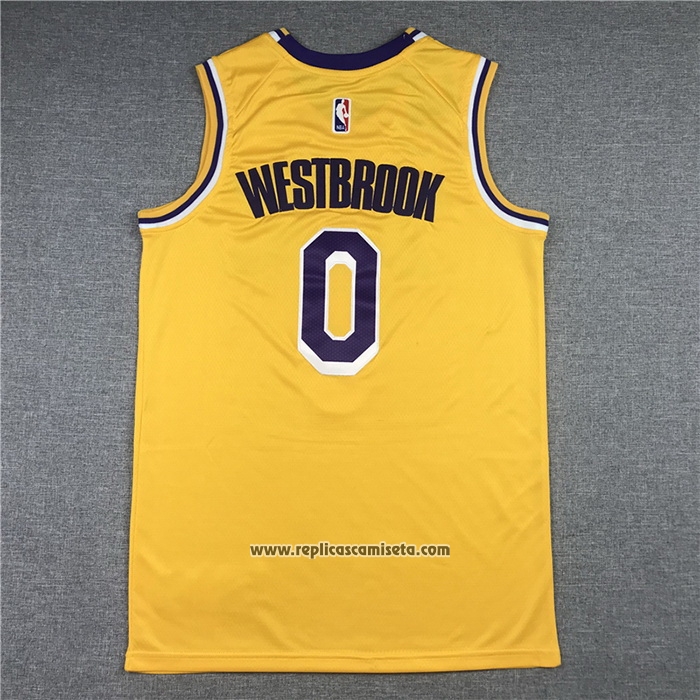 Camiseta Los Angeles Lakers Russell Westbrook #0 Icon 2020 Amarillo